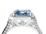 White gold Fancy Blue Asscher  Halo Pave Split Shank Prong Setting Ring_30