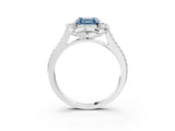 White gold Fancy Blue Asscher  Halo Round Diamond Pave Band with Four-Prong Setting_84