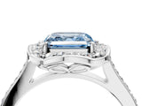 White gold Fancy Blue Asscher  Halo Round Diamond Pave Band with Four-Prong Setting_85