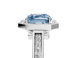White gold Fancy Blue Asscher  Halo Solitaire Diamond Ring with Pave Band and Bezel Setting_50