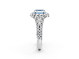 White gold Fancy Blue Asscher  Halo Split Shank Diamond Engagement Ring with Pave Band and Four-Prong Setting_19