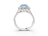 White gold Fancy Blue Asscher  Halo Split Shank Diamond Engagement Ring with Pave Band and Four-Prong Setting_20