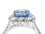 White gold Fancy Blue Asscher  Halo Split Shank Diamond Engagement Ring with Pave Band and Four-Prong Setting_21