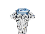 White gold Fancy Blue Asscher  Halo Split Shank Diamond Engagement Ring with Pave Band and Four-Prong Setting_22