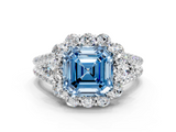 White gold Fancy Blue Asscher  Halo Split Shank Diamond Engagement Ring with Prong Setting_17