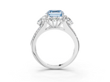 White gold Fancy Blue Asscher  Halo Split Shank Diamond Engagement Ring with Prong Setting_20
