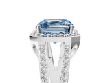 White gold Fancy Blue Asscher  Halo Split Shank Diamond Ring with Four-Prong Setting_23