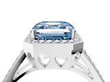 White gold Fancy Blue Asscher  Halo Split Shank Diamond Ring with Four-Prong Setting_26