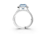 White gold Fancy Blue Asscher  Halo Split Shank Diamond Ring with Pavé Setting_63