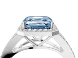 White gold Fancy Blue Asscher  Halo Split Shank Pave Diamond Ring with Four-Prong Setting_51