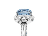 White gold Fancy Blue Asscher  Halo Split Shank Pave Diamond Ring with Petal Prong Setting_37