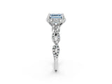 White gold Fancy Blue Asscher  Halo Twist Band Solitaire Ring with Six-Prong Setting_34