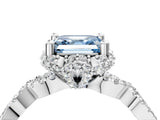 White gold Fancy Blue Asscher  Halo Twist Band Solitaire Ring with Six-Prong Setting_36