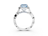 White gold Fancy Blue Asscher  Halo Twist Band Solitaire Ring_3
