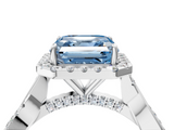 White gold Fancy Blue Asscher  Halo Twist Band Solitaire Ring_4