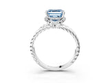 White gold Fancy Blue Asscher  Halo Twisted Band Four-Prong Ring_40