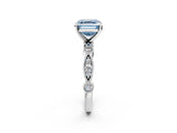 White gold Fancy Blue Asscher  Milgrain Bezel Diamond Engagement Ring with Solitaire Prong Setting_31