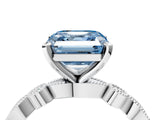 White gold Fancy Blue Asscher  Milgrain Bezel Diamond Engagement Ring with Solitaire Prong Setting_33