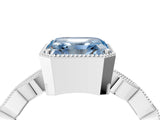 White gold Fancy Blue Asscher  Milgrain Marquise Diamond Twist Band Ring_61