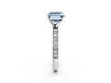 White gold Fancy Blue Asscher  Milgrain Pave Diamond Engagement Ring with Four-Prong Setting_2