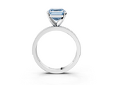 White gold Fancy Blue Asscher  Milgrain Pave Diamond Engagement Ring with Four-Prong Setting_3