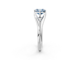 White gold Fancy Blue Asscher  Solitaire Beaded Band Six-Prong Setting_2