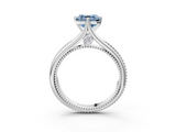White gold Fancy Blue Asscher  Solitaire Beaded Band Six-Prong Setting_3