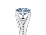 White gold Fancy Blue Asscher  Solitaire Beaded Band Six-Prong Setting_5