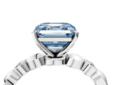White gold Fancy Blue Asscher  Solitaire Bezel-Set Diamond Ring with Beaded Band and Four-Prong Setting_87
