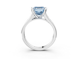 White gold Fancy Blue Asscher  Solitaire Bezel-Set Diamond Ring with Channel-Set Band_19