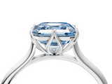 White gold Fancy Blue Asscher  Solitaire Cathedral Diamond Ring with Six-Prong Setting_20