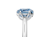 White gold Fancy Blue Asscher  Solitaire Cathedral Diamond Ring with Six-Prong Setting_21