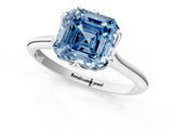 White gold Fancy Blue Asscher  Solitaire Cathedral Diamond Ring with Six-Prong Setting_23