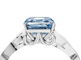 White gold Fancy Blue Asscher  Solitaire Celtic Knot Engagement Ring with Four-Prong Setting_55
