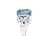 White gold Fancy Blue Asscher  Solitaire Celtic Knot Engagement Ring with Four-Prong Setting_56