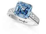 White gold Fancy Blue Asscher  Solitaire Channel-Set Diamond Engagement Ring with Four-Prong Setting_50