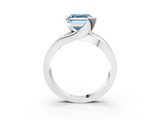 White gold Fancy Blue Asscher  Solitaire Channel-Set Split Shank Ring with Tension Prong Setting_6