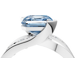 White gold Fancy Blue Asscher  Solitaire Channel-Set Split Shank Ring with Tension Prong Setting_7