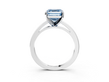 White gold Fancy Blue Asscher  Solitaire Diamond Engagement Ring with Four-Prong Setting on a Classic Band_23