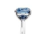 White gold Fancy Blue Asscher  Solitaire Diamond Engagement Ring with Four-Prong Setting on a Classic Band_25