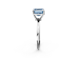 White gold Fancy Blue Asscher  Solitaire Diamond Ring with 4-Prong Setting on a Classic Band_5