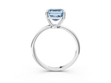 White gold Fancy Blue Asscher  Solitaire Diamond Ring with 4-Prong Setting on a Classic Band_6
