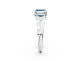 White gold Fancy Blue Asscher  Solitaire Diamond Ring with Cathedral Band and Four-Prong Setting_67