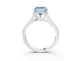 White gold Fancy Blue Asscher  Solitaire Diamond Ring with Cathedral Band and Four-Prong Setting_69