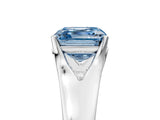 White gold Fancy Blue Asscher  Solitaire Diamond Ring with Cathedral Band and Four-Prong Setting_70