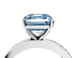 White gold Fancy Blue Asscher  Solitaire Diamond Ring with Channel-Set Baguette Band and Four-Prong Setting_21