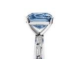 White gold Fancy Blue Asscher  Solitaire Diamond Ring with Channel-Set Baguette Band and Four-Prong Setting_22