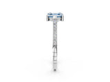 White gold Fancy Blue Asscher  Solitaire Diamond Ring with Channel Set Band and Bezel Prong Setting_58