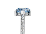 White gold Fancy Blue Asscher  Solitaire Diamond Ring with Channel Set Band and Bezel Prong Setting_66