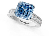 White gold Fancy Blue Asscher  Solitaire Diamond Ring with Channel-Set Band and Four-Prong Setting_21